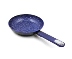 Marburg 3pc Non-Stick Frypan & Wok Set Granite Coated Induction Cookware Blue 24/28cm