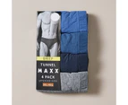 Maxx Plus Size 4 Pack Tunnel Briefs - Blue