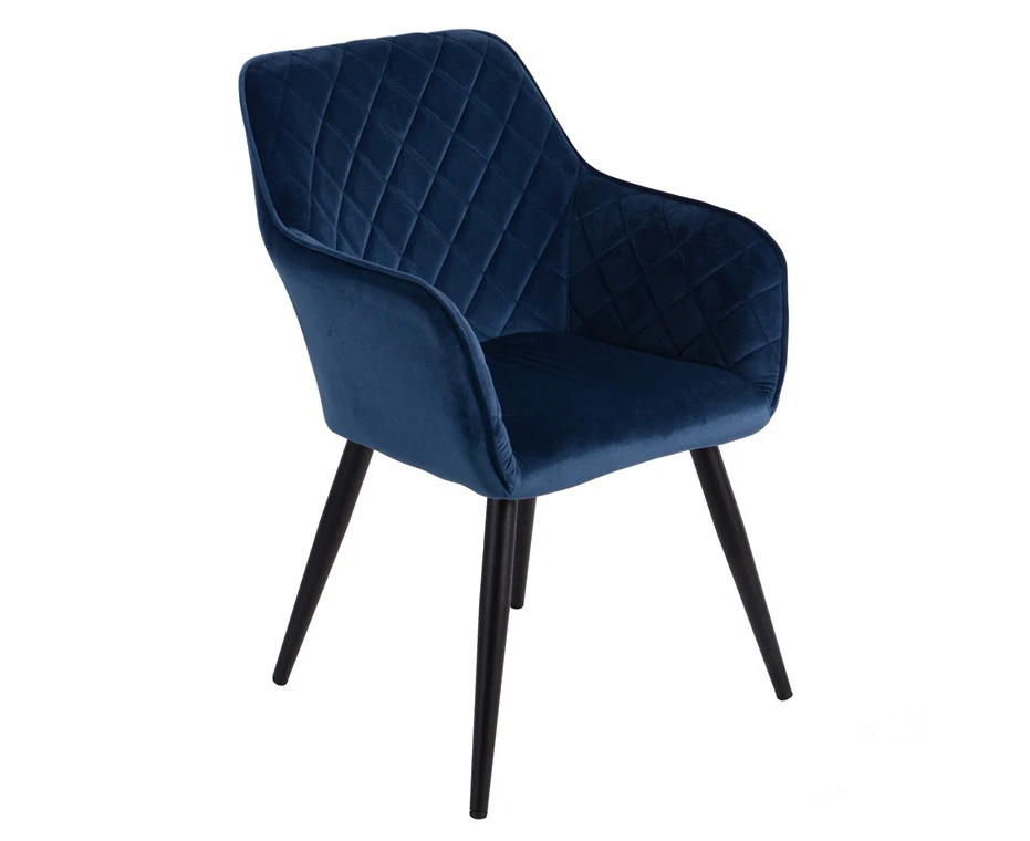 H&g velvet accent chair navy