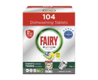 Fairy Platinum Dishwashing Tablets All in One Lemon Dishwasher Tabs 104 Pack
