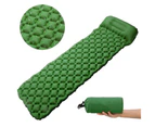 Ultralight Sleeping Pad with Built-in Pillow, Inflatable Camping Mattress for Backpacking, Traveling and Hiking, Compact and Portable Camp Mat - green