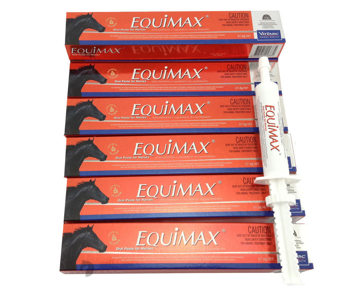 Premium 1 Year Horse Wormer Upto700Kg Rotation Pack Equimax Oatmeal Flav X 6