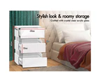 Alfordson Bedside Table Nightstand 3 Drawers 4 Side High Gloss White