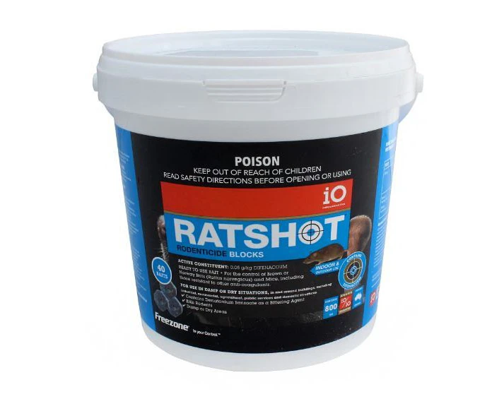 Io Ratshot Blue Rat Mouse Rodent Poison Bait 800 Gr Block