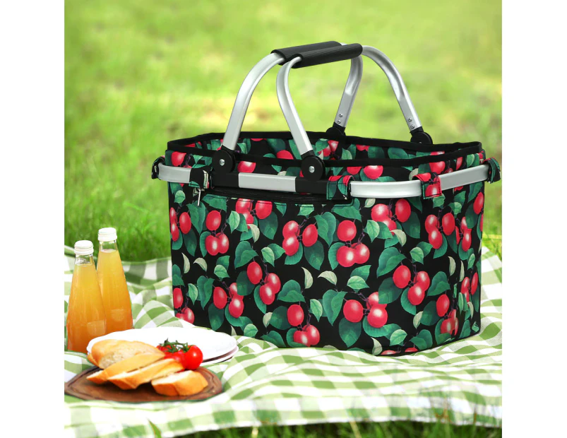Alfresco Picnic Basket Folding Bag Hamper Food Storage Insulated