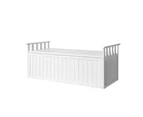 Gardeon Outdoor Storage Bench Box 129cm Wooden Garden Toy Chest Sheds Patio Furniture XL White