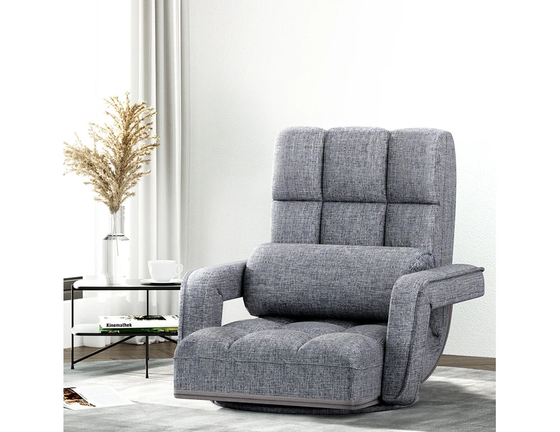 Artiss Floor Lounge Sofa Bed Swivel Grey