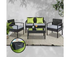 Gardeon Outdoor Sofa Set Wicker Lounge Setting Table and Chairs Storage Cover