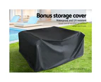 Gardeon Outdoor Sofa Set Wicker Lounge Setting Table and Chairs Storage Cover