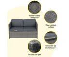 Gardeon 4-Piece Outdoor Sofa Set Wicker Couch Lounge Setting Grey