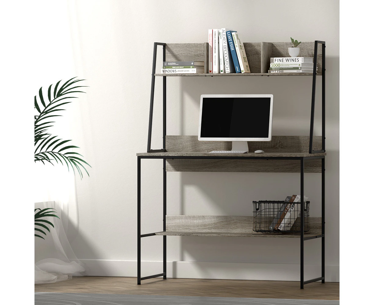 Artiss Computer Desk Bookshelf Storage Grey 100CM