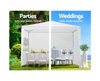 InstaHut Gazebo 3x3m Marquee Wedding Party Tent Outdoor Camping Side Wall Canopy Window Panel White