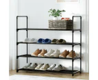 Artiss Shoe Rack Stackable 4 Tiers 80cm Shoes Shelves Storage Stand Black