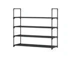 Artiss Shoe Rack 4-tier 16 Pairs Stackable Black