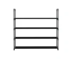 Artiss Shoe Rack Stackable 4 Tiers 80cm Shoes Shelves Storage Stand Black