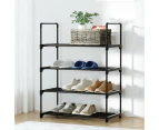 Artiss Shoe Rack 4-tier 12 Pairs Stackable Black