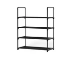 Artiss Shoe Rack 4-tier 12 Pairs Stackable Black