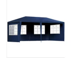 InstaHut Gazebo 3x6m Marquee Wedding Party Tent Outdoor Camping Side Wall Canopy 6 Panel Blue