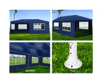 InstaHut Gazebo 3x6m Marquee Wedding Party Tent Outdoor Camping Side Wall Canopy 6 Panel Blue