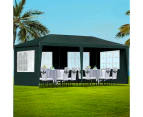 Instahut Gazebo 3x6m Marquee Wedding Party Tent Outdoor Camping Side Wall Canopy 4 Panel Green
