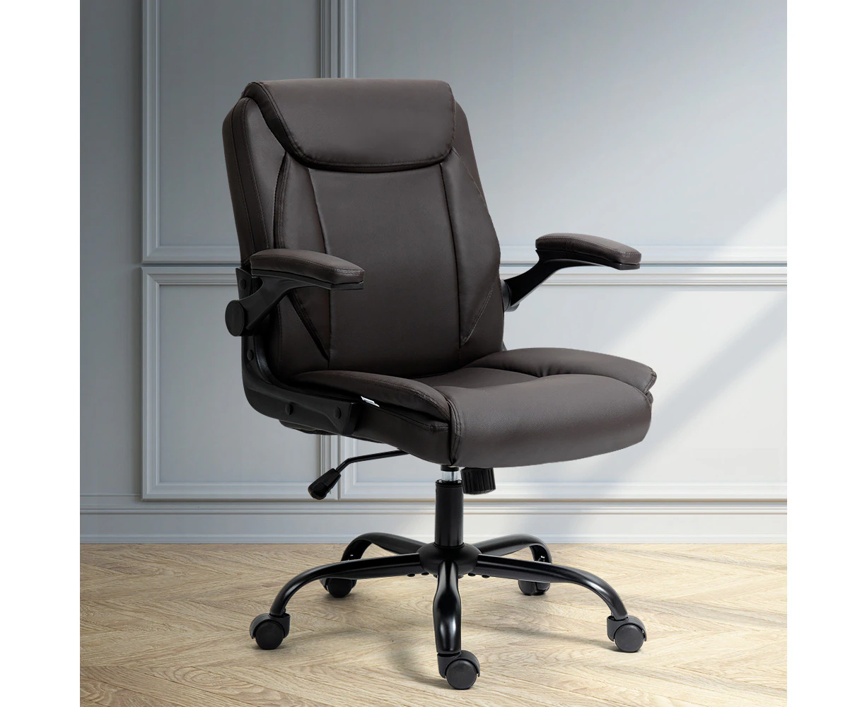 Artiss Executive Office Chair Mid Back Brown