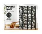 Artiss Room Divider Screen 4 Panel Foldable Wooden Divider Clover Black