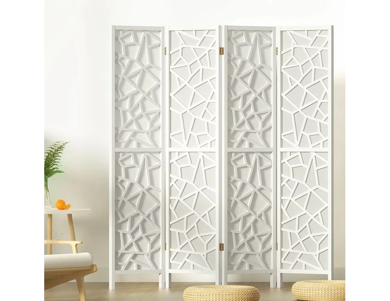 Artiss 4 Panel Room Divider Screen 162x170cm Clover White