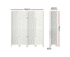 Artiss Room Divider Screen 4 Panel Foldable Wooden Divider Clover White