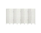 Artiss Room Divider Screen 8 Panel Foldable Wooden Divider Clover White