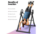 Everfit Inversion Table Gravity Exercise Inverter Back Stretcher Home Gym Grey