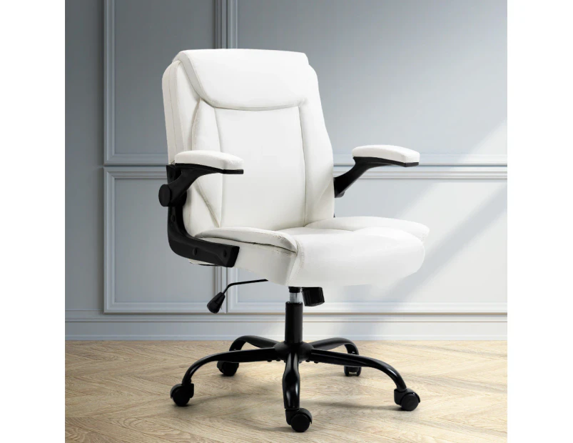 Artiss Executive Office Chair Mid Back White