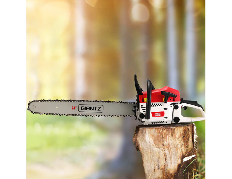 Giantz Chainsaw Petrol 62CC 24" Bar Commercial E-Start Pruning Chain Saw,Giantz Chainsaw Petrol 62CC 24" Bar Commercial E-Start Pruning Chain Saw 5.2HP