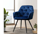 Artiss Dining Chairs Velvet Blue Set of 2 Calivia