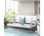 Gardeon Porch Swing Chair With Chain Outdoor Furniture Wooden Bench 3 Seat White