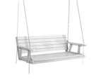 Gardeon Porch Swing Chair With Chain Outdoor Furniture Wooden Bench 3 Seat White