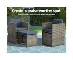 Gardeon Outdoor Dining Set 11 Piece Wicker Table Chairs Setting Grey