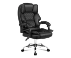 ALFORDSON Office Chair Deluxe PU Leather Executive Brett - Black (no footrest)