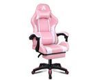 ALFORDSON Gaming Chair Extra Large Pillow Elite Pink & White