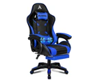 ALFORDSON Gaming Chair 2-Point Massage Lumbar Cushion Xavier Black & Blue