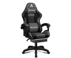 ALFORDSON Gaming Chair Extra Large Pillow Elite Black & Grey