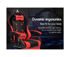 ALFORDSON Gaming Chair 2-Point Massage Lumbar Pillow Xavier Black & Red