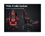 ALFORDSON Gaming Chair 2-Point Massage Lumbar Pillow Xavier Black & Red