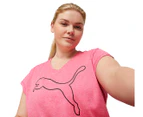 Puma Women's Train Favourite Heather Cat Tee / T-Shirt / Tshirt - Sunset Pink