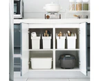 Food Grade Plastic Pulley Pot Lids Cover Cookware Seasoning Storage Box Shelf-Light Gray