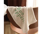 Ultrathick Hand Towel Letter Embroidery Polyester Strong Water Absorption Hanging Cleaning Cloth Household Supplies Green