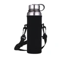 Outdoor Portable Sports Water Bottle Carrier Insulated Cup Cover Bag Holder Black