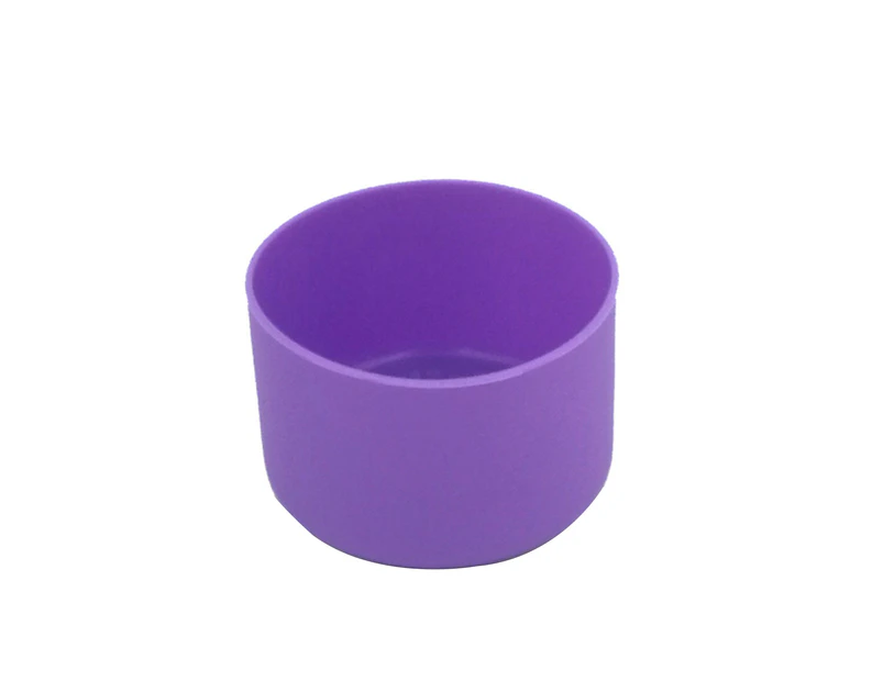Solid Color Non Slip Silicone Outdoor Water Bottle Boot Sleeve Protective Cover Purple