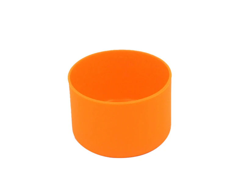 Solid Color Non Slip Silicone Outdoor Water Bottle Boot Sleeve Protective Cover Orange
