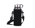 Outdoor Portable Sports Water Bottle Carrier Insulated Cup Cover Bag Holder Black