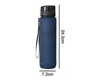 Outdoors Sports Water Cup Travel Car Fitness Plastic Water Bottle Scrub Cup - For Sports, Gym and Hiking-Whale Blue-650ml